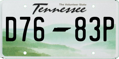 TN license plate D7683P