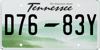 TN license plate D7683Y