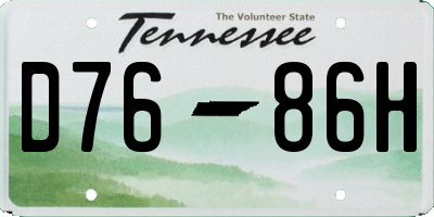 TN license plate D7686H