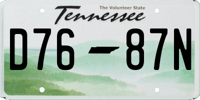 TN license plate D7687N