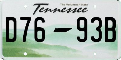 TN license plate D7693B