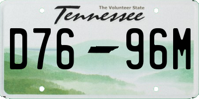 TN license plate D7696M