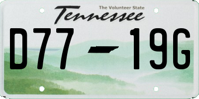 TN license plate D7719G