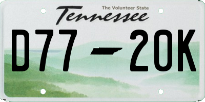 TN license plate D7720K