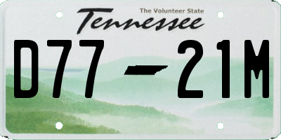 TN license plate D7721M