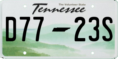 TN license plate D7723S