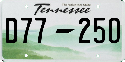 TN license plate D7725O