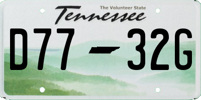 TN license plate D7732G