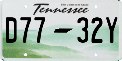 TN license plate D7732Y