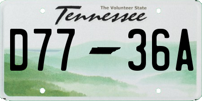 TN license plate D7736A