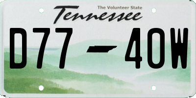 TN license plate D7740W