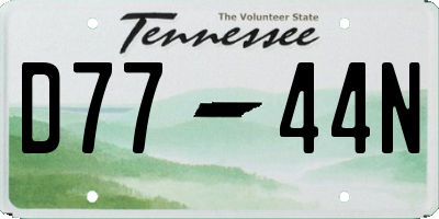 TN license plate D7744N