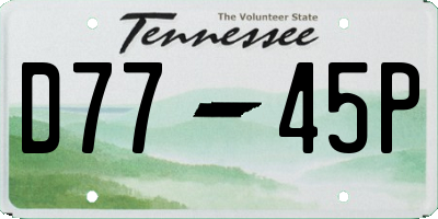 TN license plate D7745P