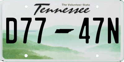TN license plate D7747N