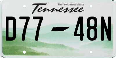 TN license plate D7748N