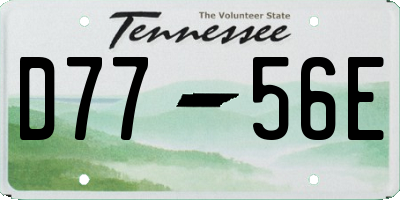 TN license plate D7756E
