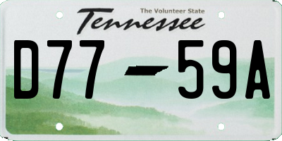 TN license plate D7759A