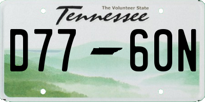 TN license plate D7760N