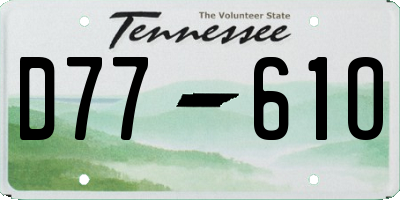 TN license plate D7761O