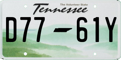 TN license plate D7761Y