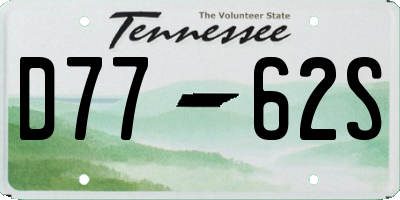 TN license plate D7762S