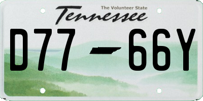 TN license plate D7766Y