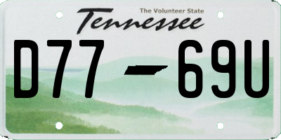 TN license plate D7769U