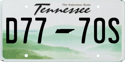 TN license plate D7770S