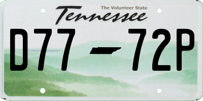 TN license plate D7772P