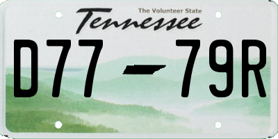 TN license plate D7779R
