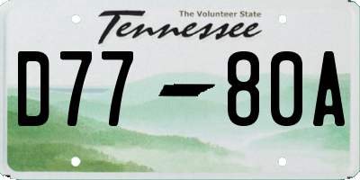 TN license plate D7780A