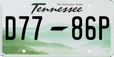 TN license plate D7786P