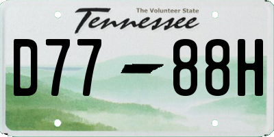 TN license plate D7788H