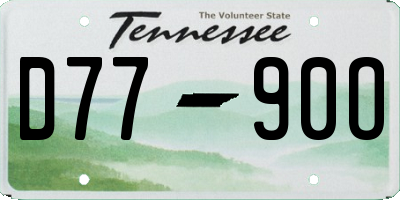 TN license plate D7790O