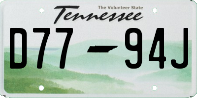 TN license plate D7794J