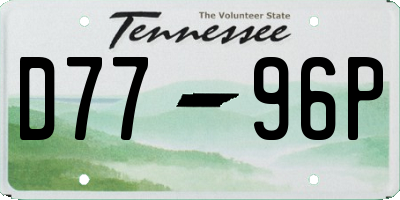 TN license plate D7796P