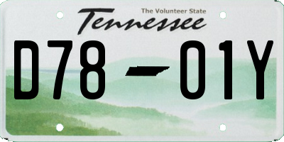 TN license plate D7801Y
