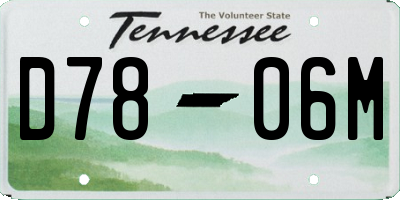 TN license plate D7806M