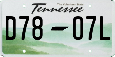 TN license plate D7807L