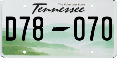 TN license plate D7807O