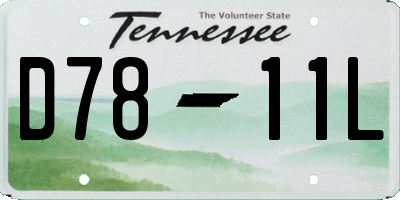 TN license plate D7811L