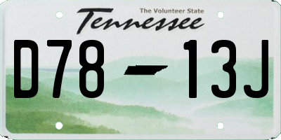 TN license plate D7813J
