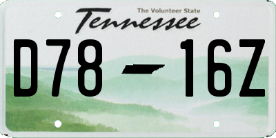 TN license plate D7816Z