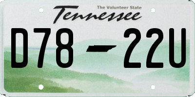 TN license plate D7822U