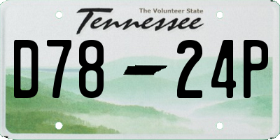 TN license plate D7824P