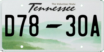 TN license plate D7830A
