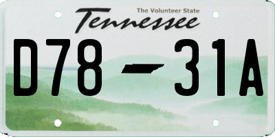 TN license plate D7831A