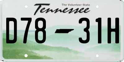 TN license plate D7831H