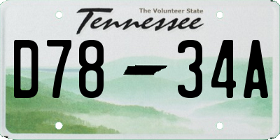 TN license plate D7834A