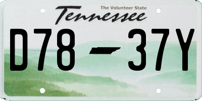 TN license plate D7837Y